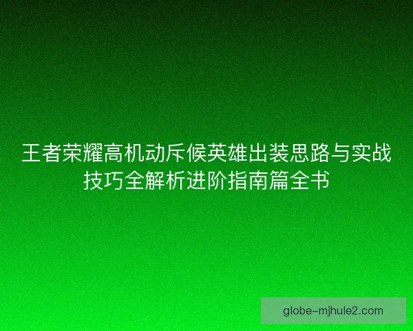 王者荣耀高机动斥候英雄出装思路与实战技巧全解析进阶指南篇全书