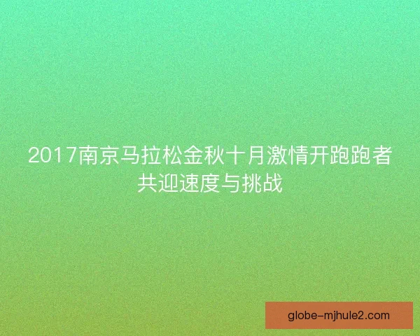 2017南京马拉松金秋十月激情开跑跑者共迎速度与挑战